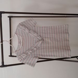 Loft striped ruffle top